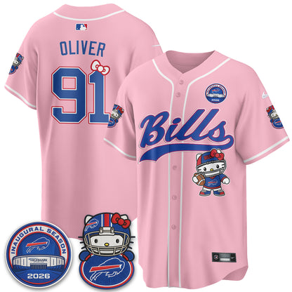 Buffalo Bills x Meow  Vapor Baseball Jersey - Stitched