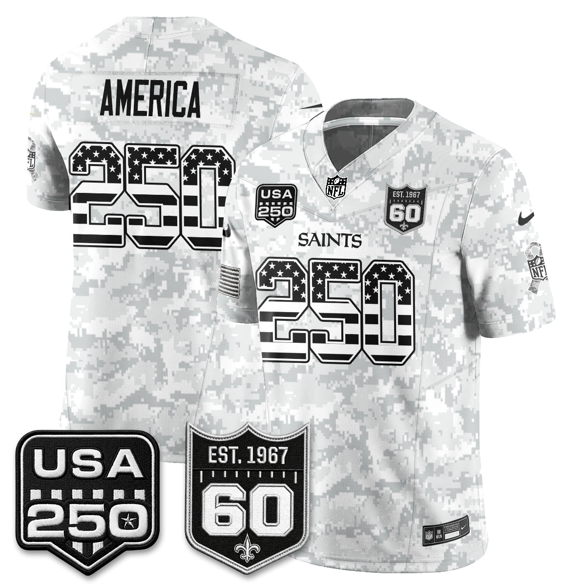 New Orleans Saints 2026 Salute to Service Vapor Jersey - Stitched