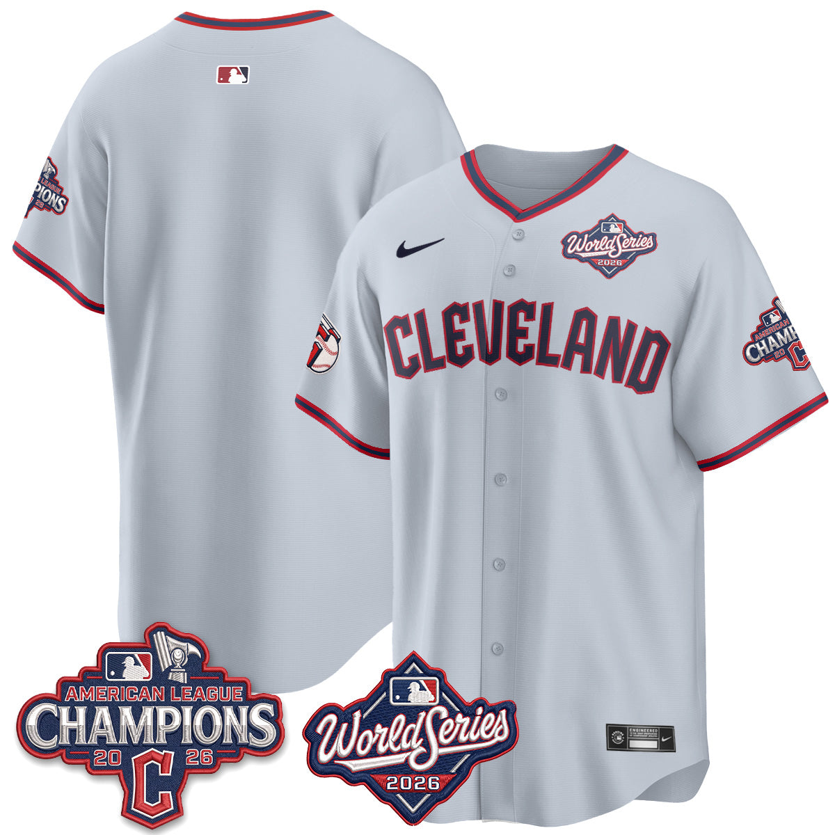 CLE 2026 AL Champions Vapor Jersey - Stitched