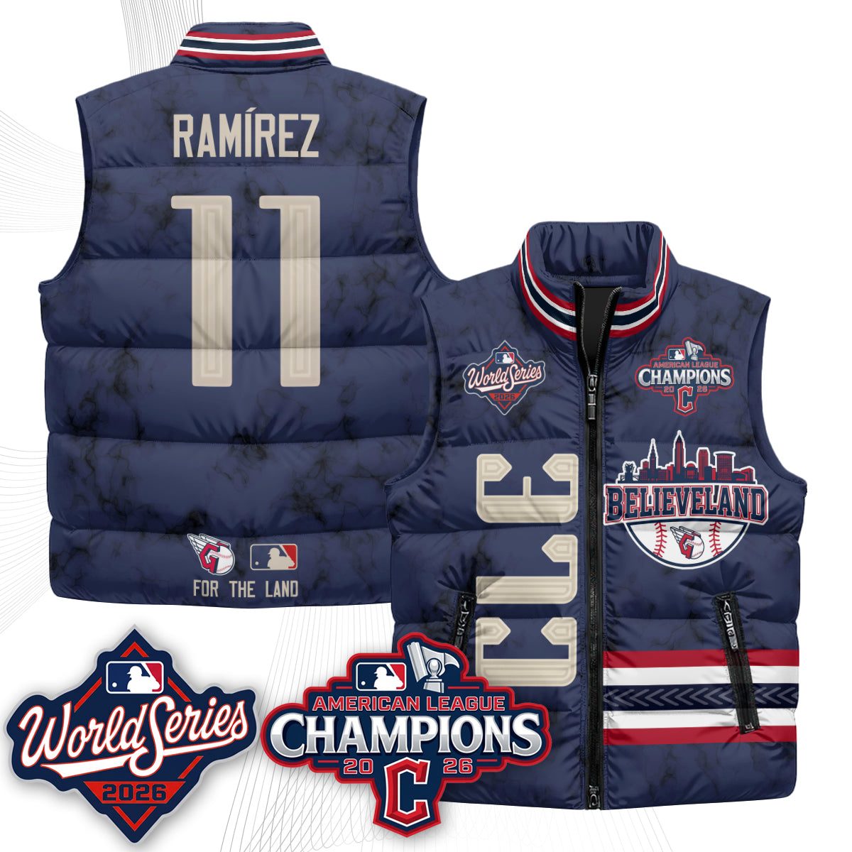 CLE 2026 AL Champions Puffer Vest - Printed