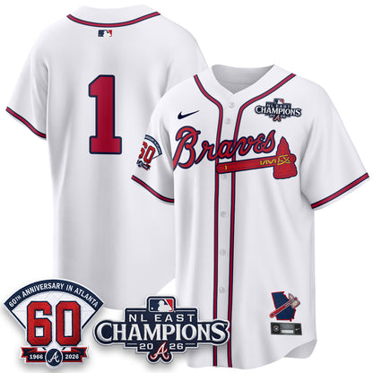 Atlanta Braves 2026 NL East Champs Vapor Jersey - Stitched