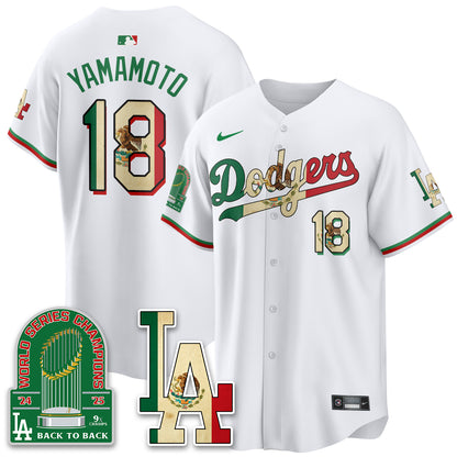 Los Angeles Dodgers Mexico Style Vapor Jersey- Stitched