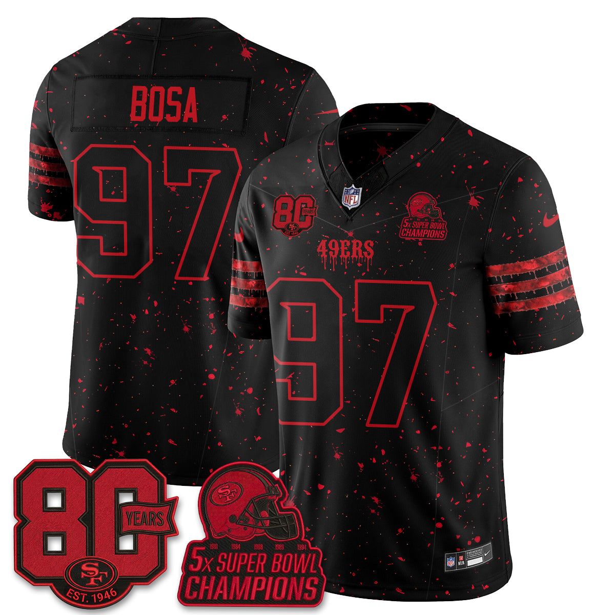 San Francisco 49ers Slasher Edition Vapor Jersey - Stitched