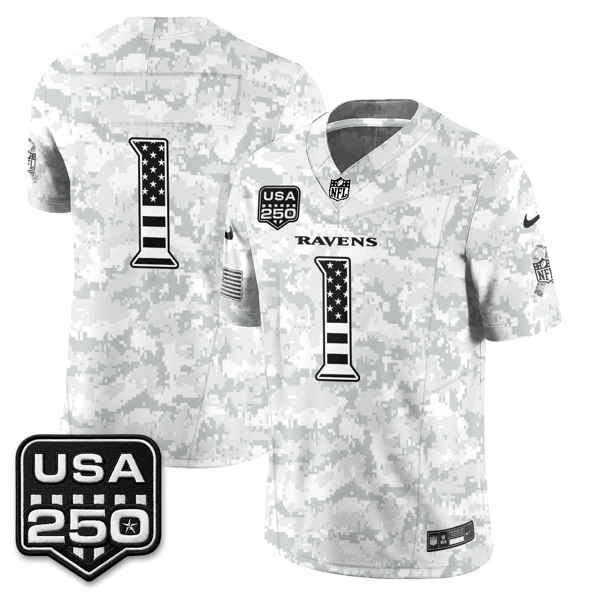 Baltimore Ravens 2026 Salute to Service Vapor Jersey - Stitched