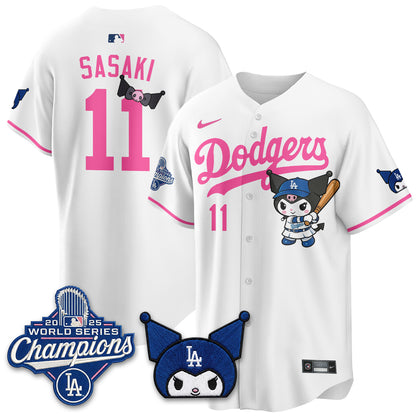 Los Angeles Dodgers Kuromi Edition Vapor Jersey - Stitched