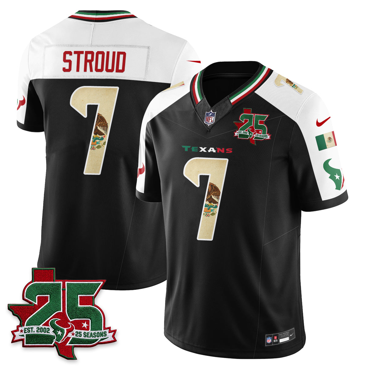 Houston Texans 25 Seasons Mexico Style Vapor Jersey - Stitched