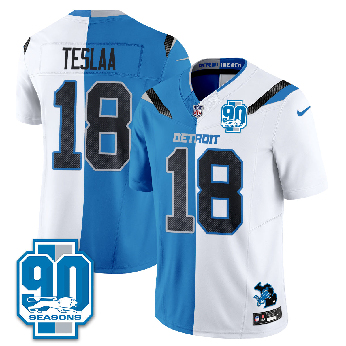 DET Rivalries Split Edition Vapor Jersey - Stitched
