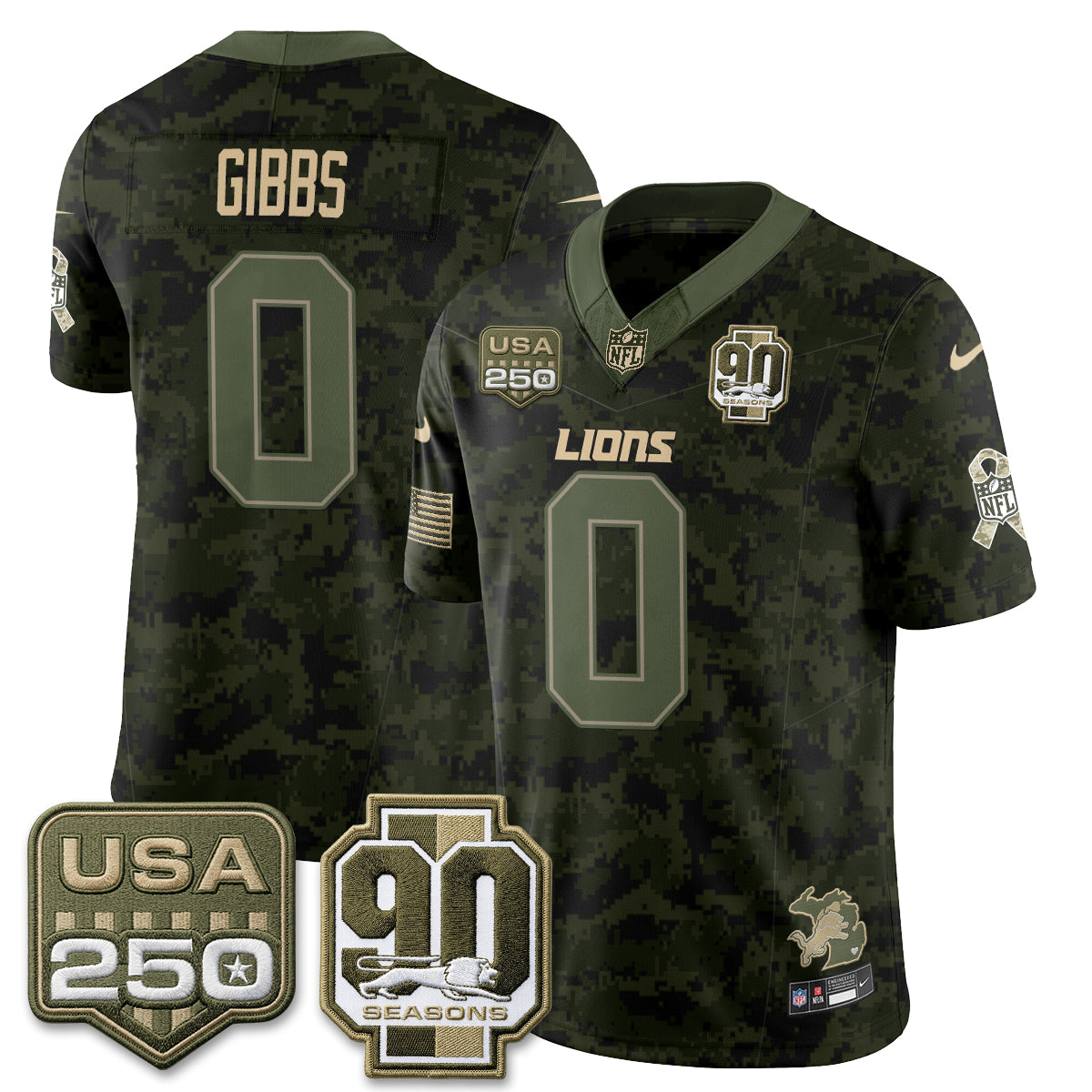 DET 2026 Salute to Service Vapor Jersey - Stitched