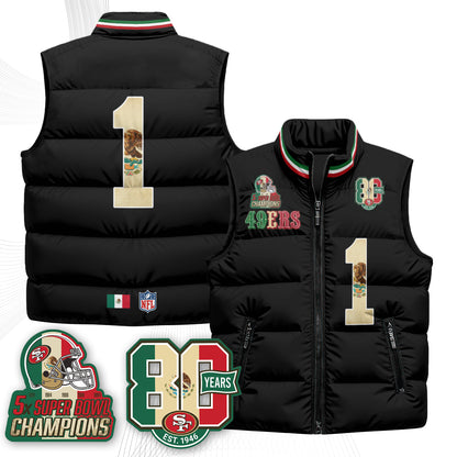 SF Mexico Style Puffer Vest - Printed