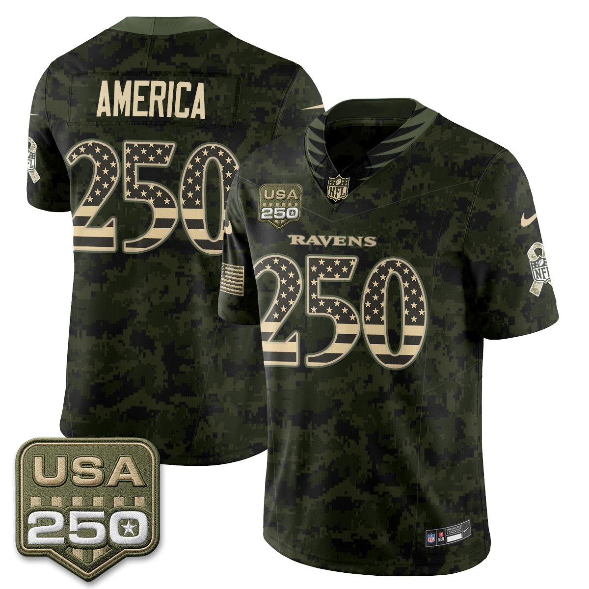 Baltimore Ravens 2026 Salute to Service Vapor Jersey - Stitched