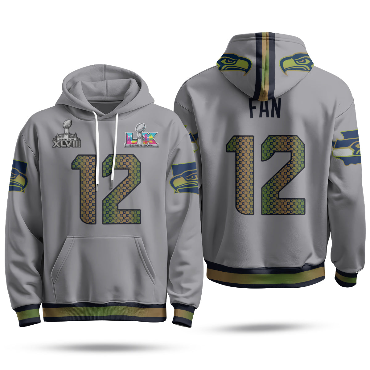 SEA S.Bowl Champs Fleece Hoodie - Printed