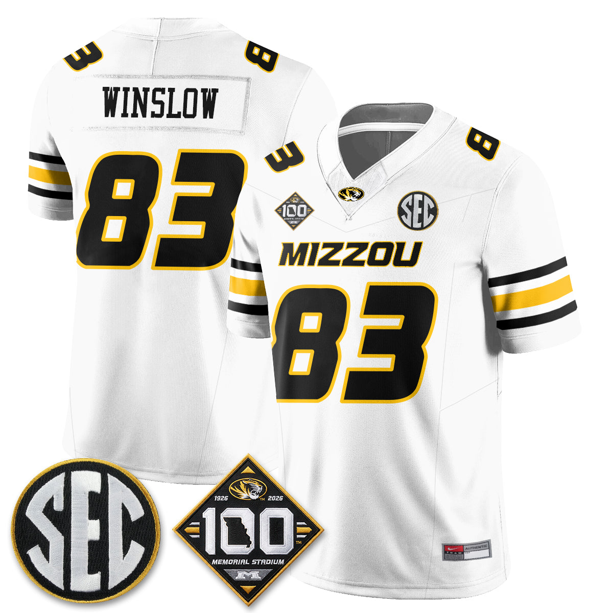 MIZZ 100th Anniversary of Memorial Stadium Vapor Jersey - Stitched