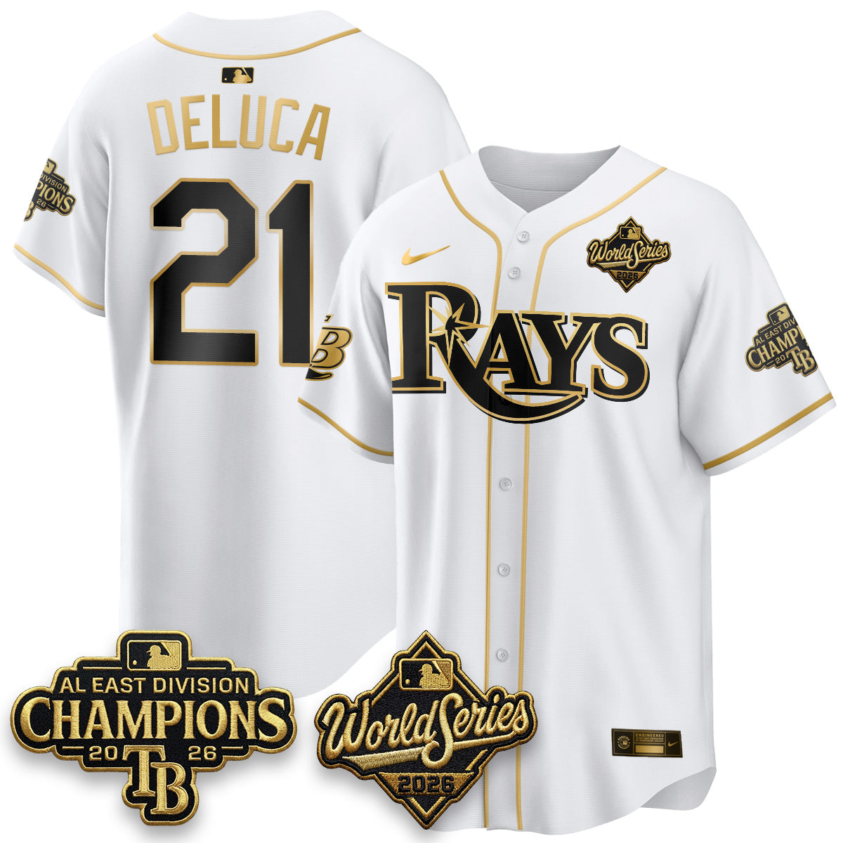 TB 2026 AL Champions Gold Edition Vapor Jersey - Stitched