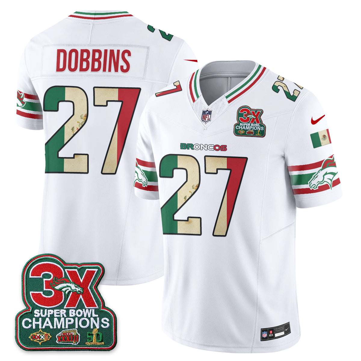 Denver Broncos Mexico Edition Vapor Jersey - Stitched