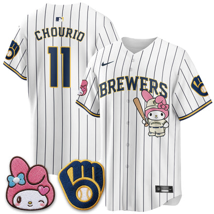 Milwaukee Brewers x Pink Sanrio Friend Edition Vapor Jersey - Stitched