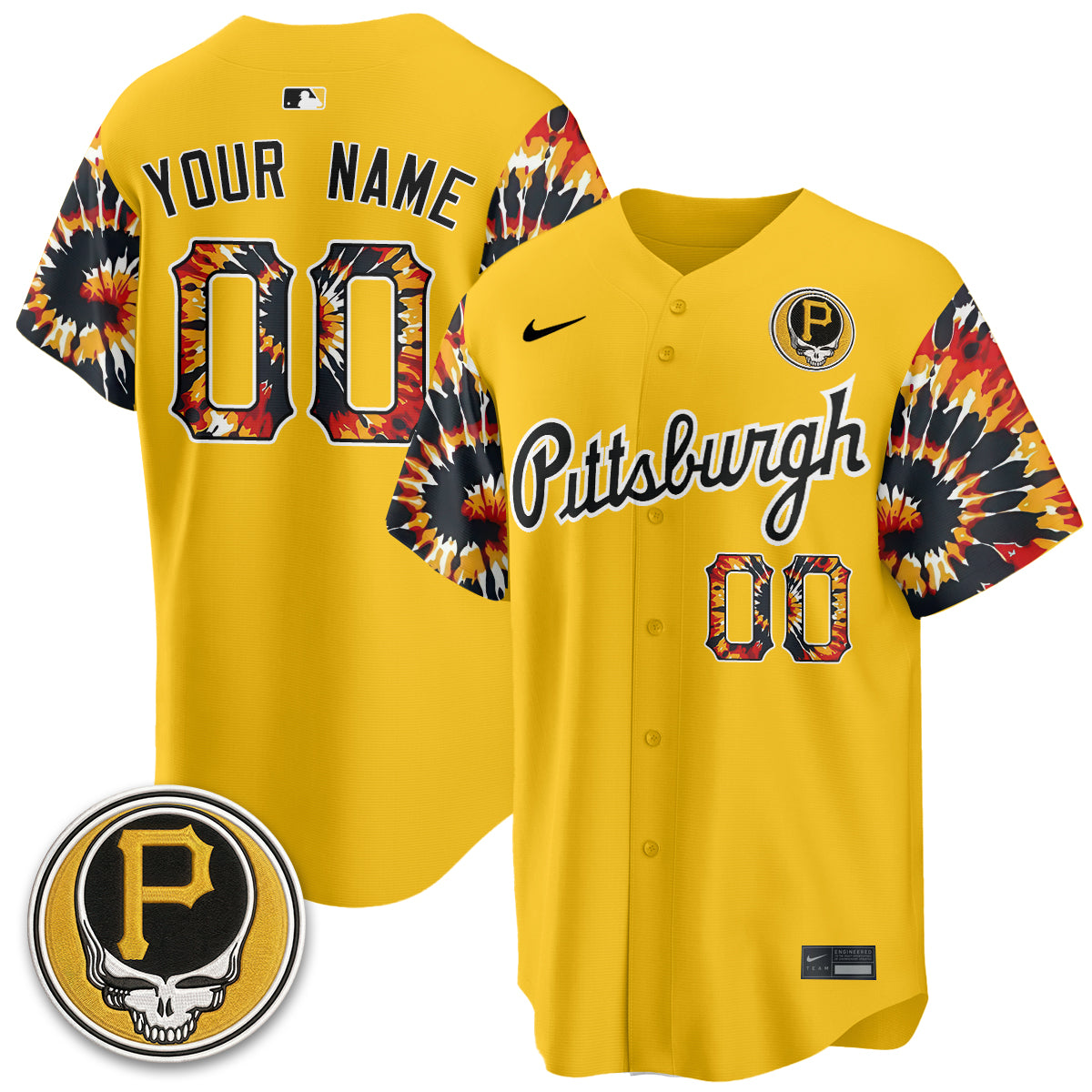 Pittsburgh Pirates x Grateful Dead Vapor Limited Custom Jersey - Stitched