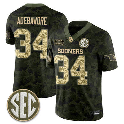 Oklahoma Sooners 2026 Salute to Service Vapor Jersey - Stitched