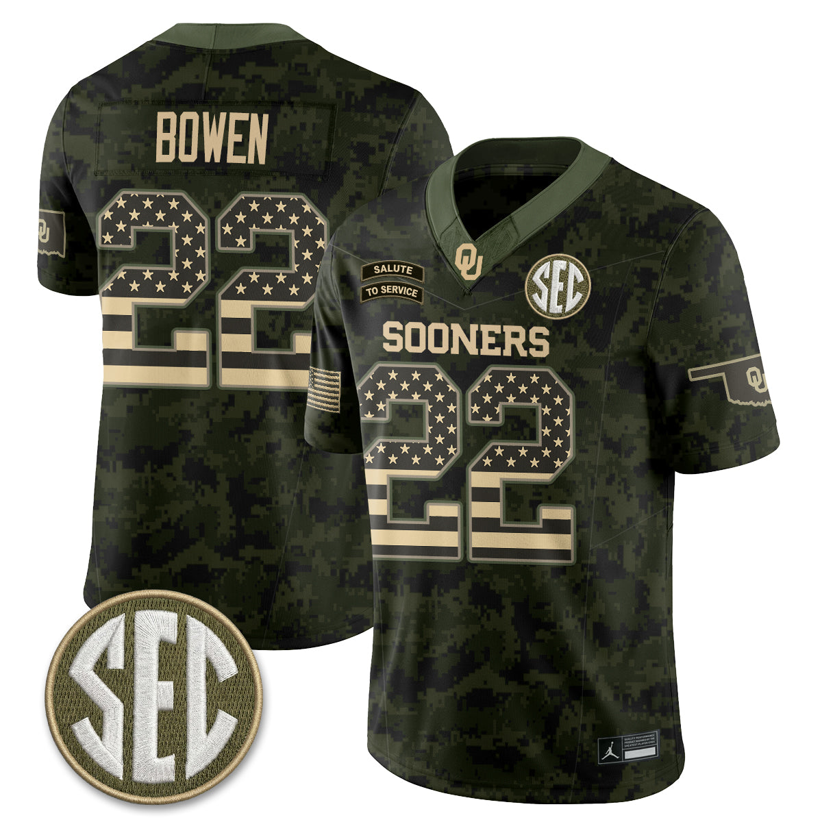 Oklahoma Sooners 2026 Salute to Service Vapor Jersey - Stitched