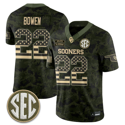 Oklahoma Sooners 2026 Salute to Service Vapor Jersey - Stitched