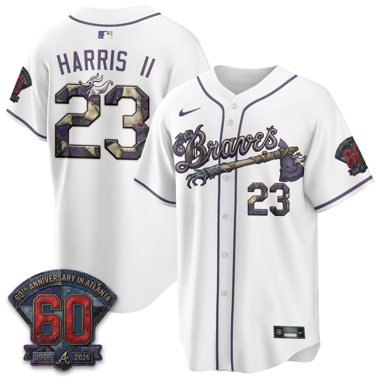 Atlanta Braves Nightmare Edition Vapor Jersey - Stitched