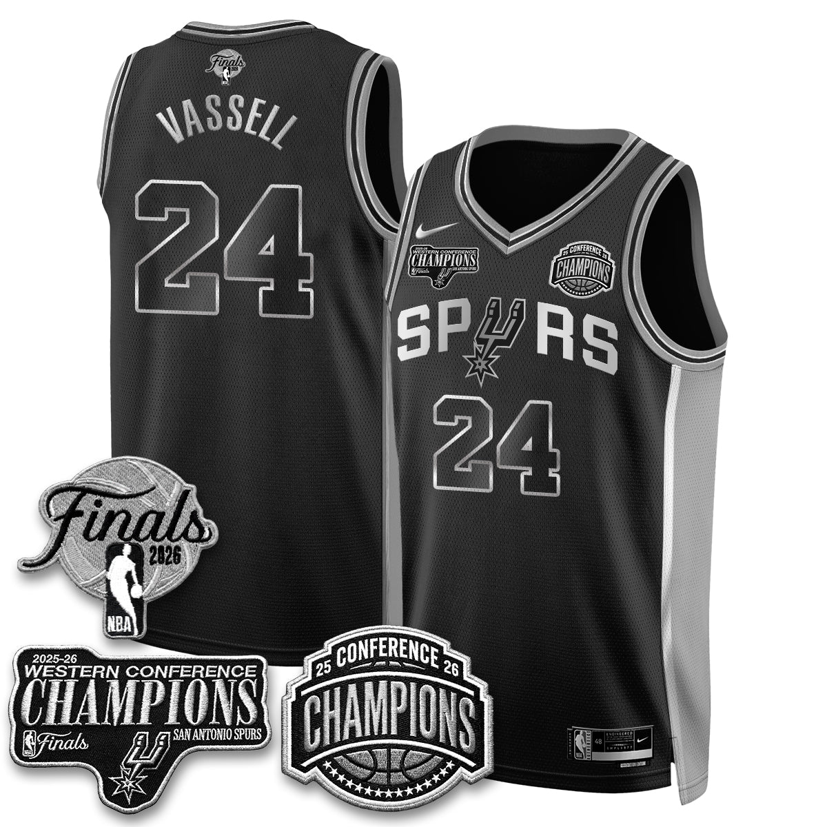 SAS 2026 NBA Western Conference Champions Vapor Jersey - Stitched N5