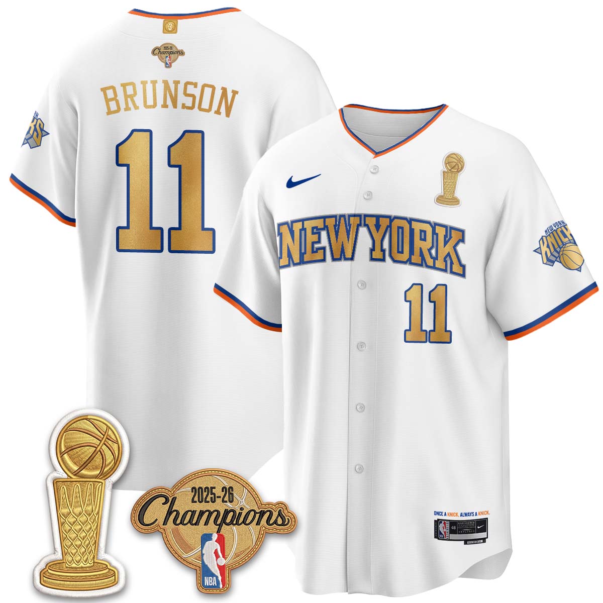 NYK Champions Night Baseball Vapor Jersey - Stitched
