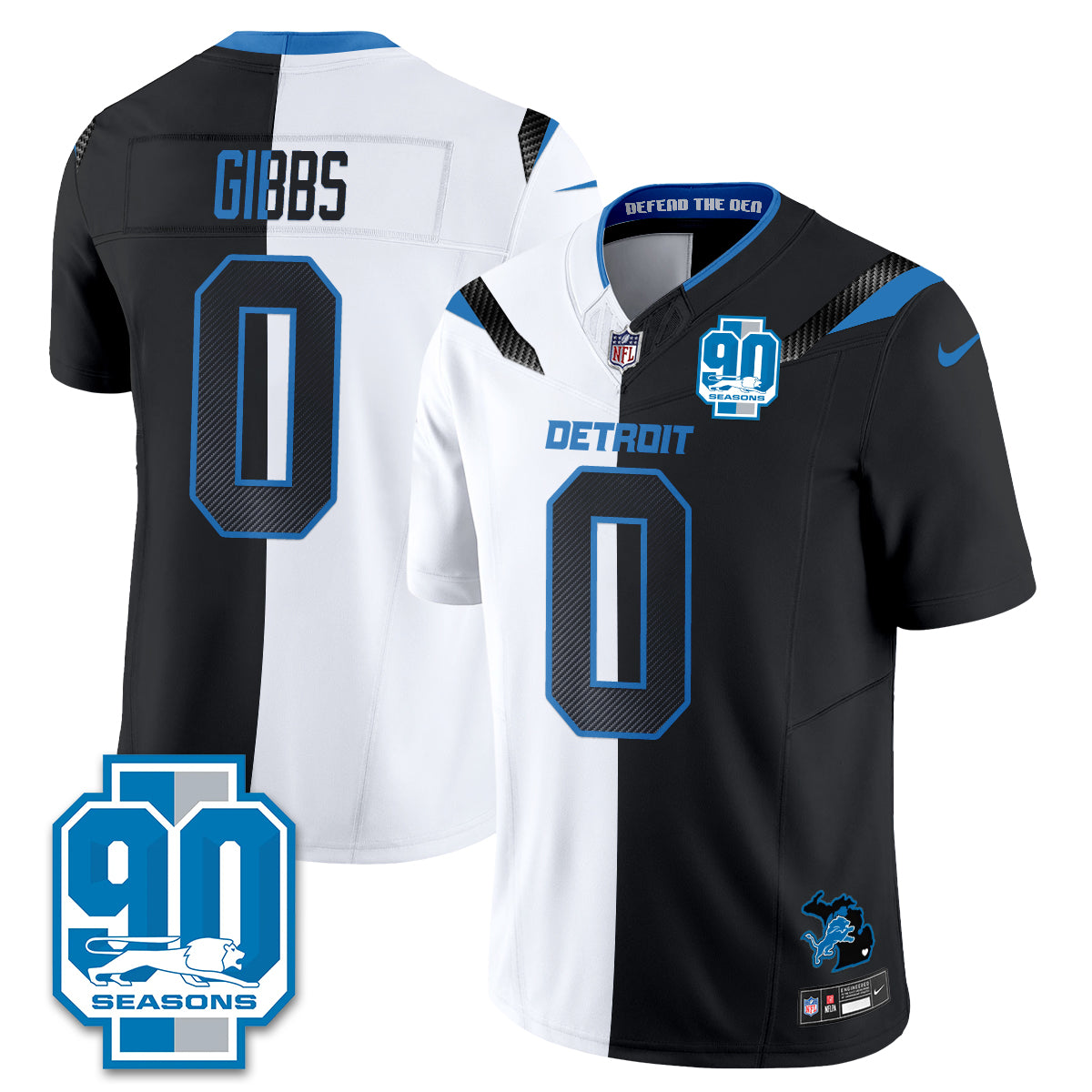 DET Rivalries Split Edition Vapor Jersey - Stitched