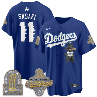 Los Angeles Dodgers x Godzilla Vapor Jersey- Stitched