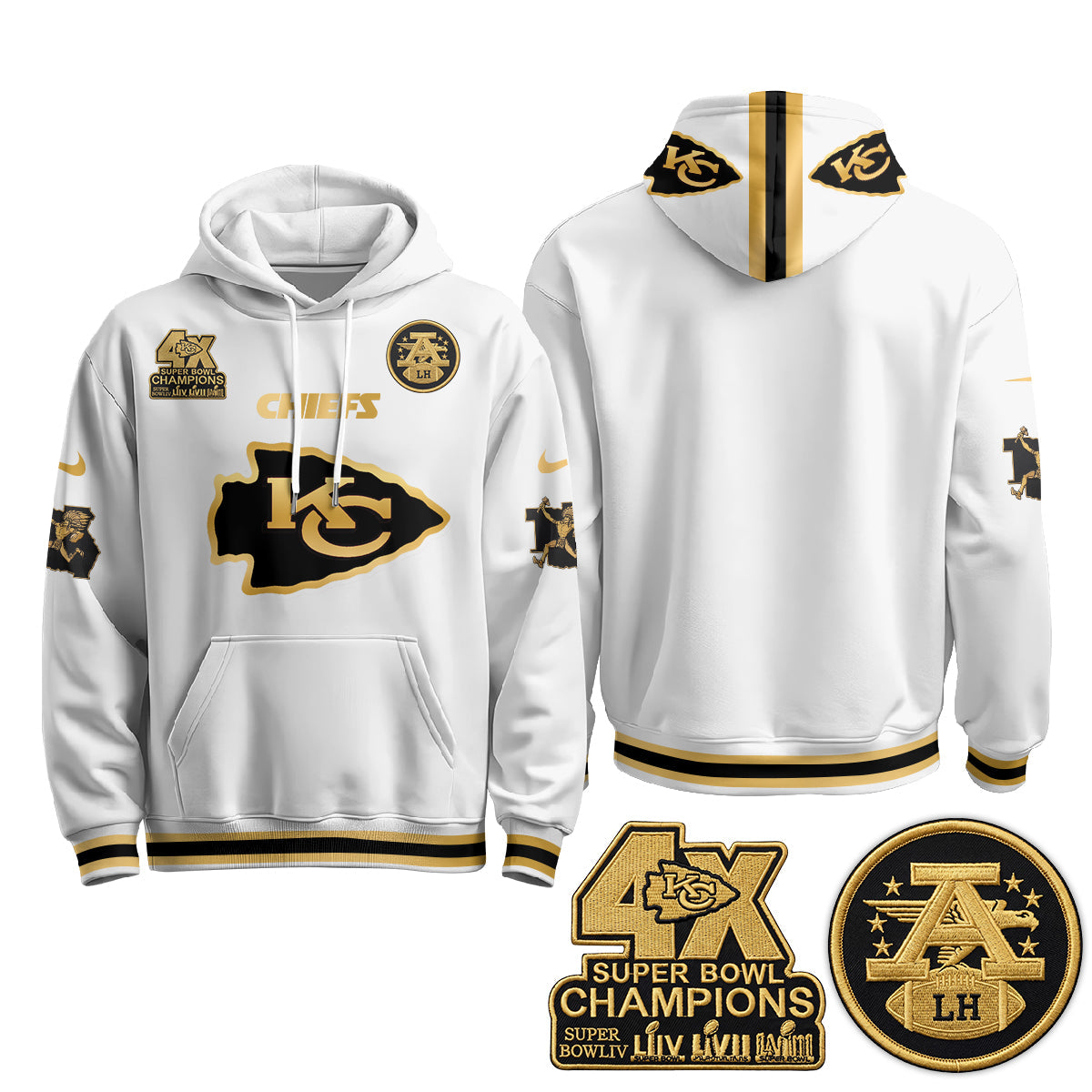 KC 4X Champs Gold Edition Fleece Hoodie - Printed