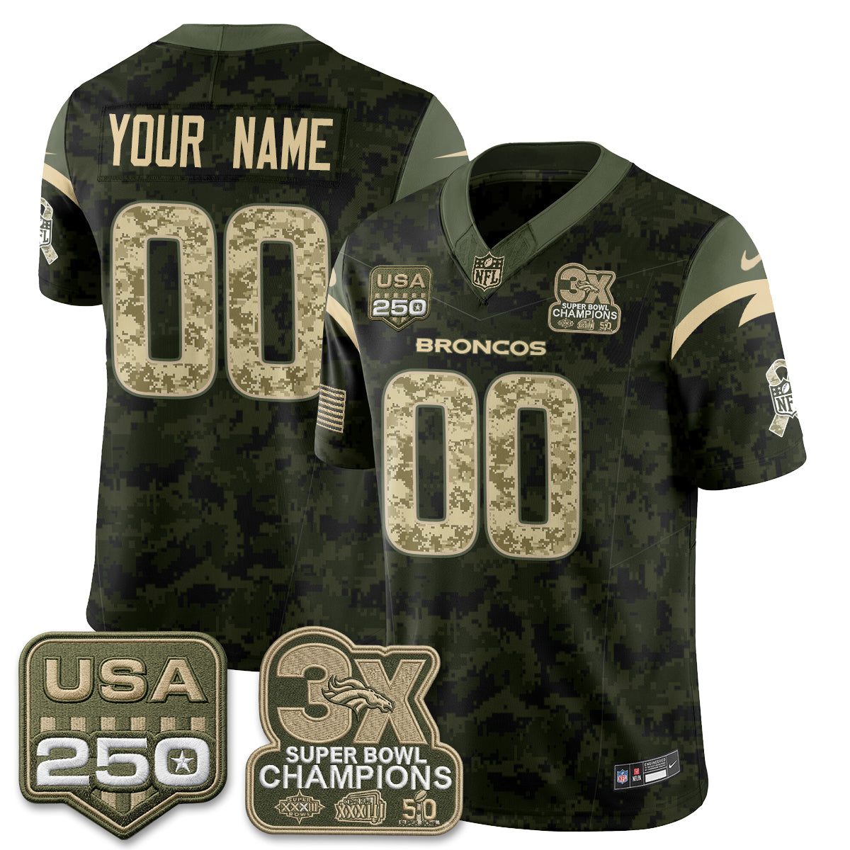 Denver Broncos 2026 Salute to Service Edition Vapor Custom Jersey - Stitched