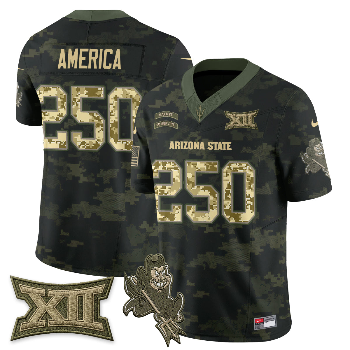 Arizona State Sun Devils 2026 Salute to Service Vapor Jersey - Stitched