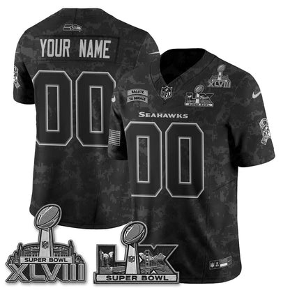 Seattle Seahawks 2026 Salute to Service V2 Vapor Custom Jersey - Stitched