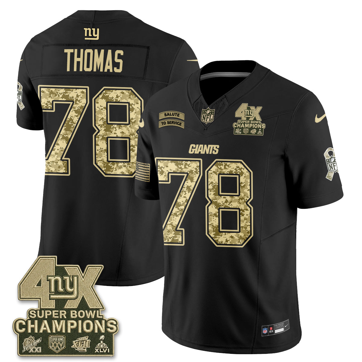 New York Giants 2026 Salute To Service V2 Vapor Jersey - Stitched