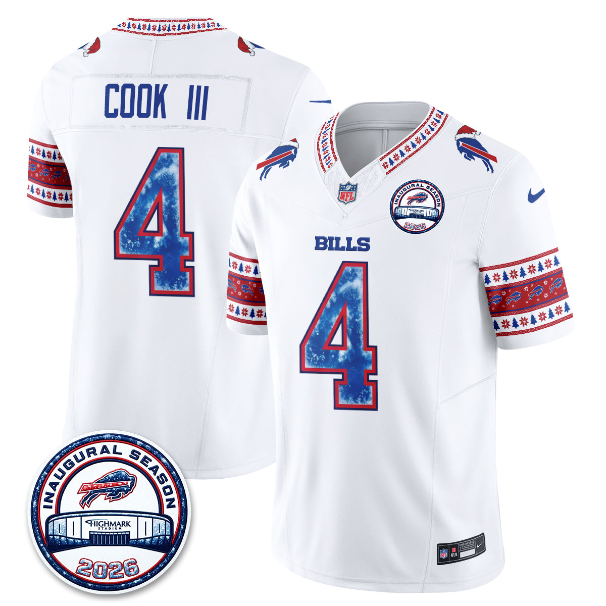 Buffalo Bills Xmas Edition Vapor Jersey - Stitched