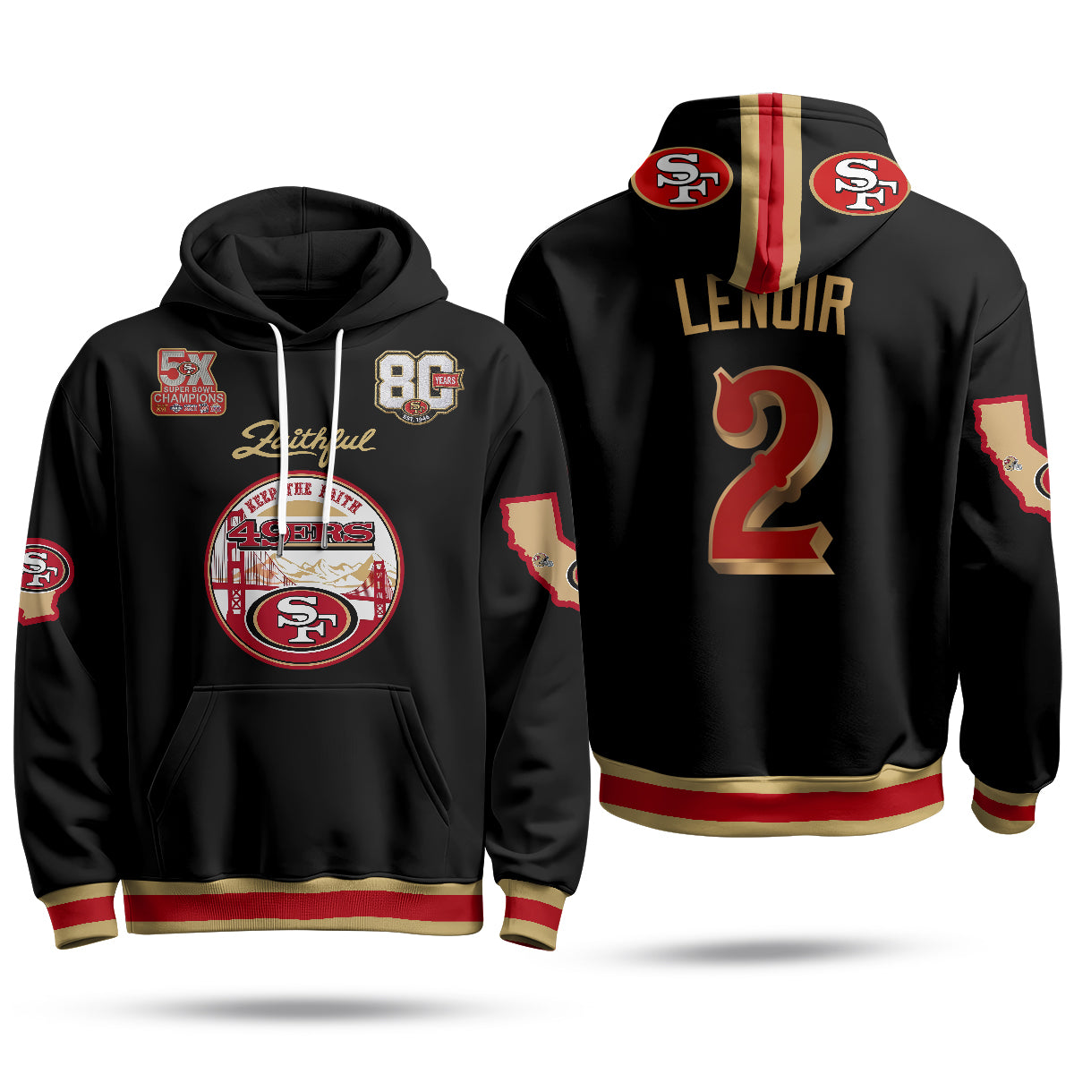 SF Faithful to The Bay Fleece Hoodie - Printed