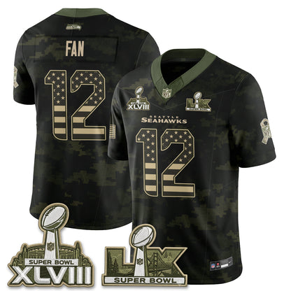 Seattle Seahawks 2026 Salute to Service Edition Vapor Jersey V2- Stitched