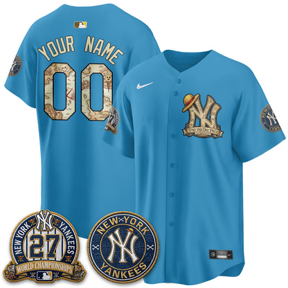 New York Yankees x OP Japanese Cartoon Limited Custom Jersey -  Stitched
