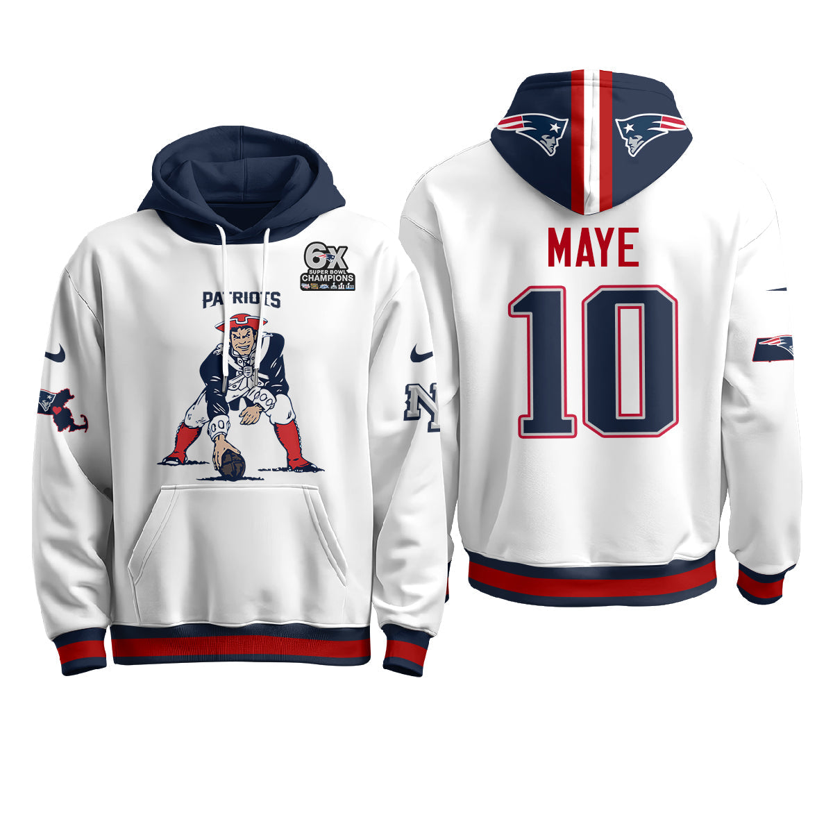 New England Patriots Minuteman Edition Fleece Hoodie - Printed