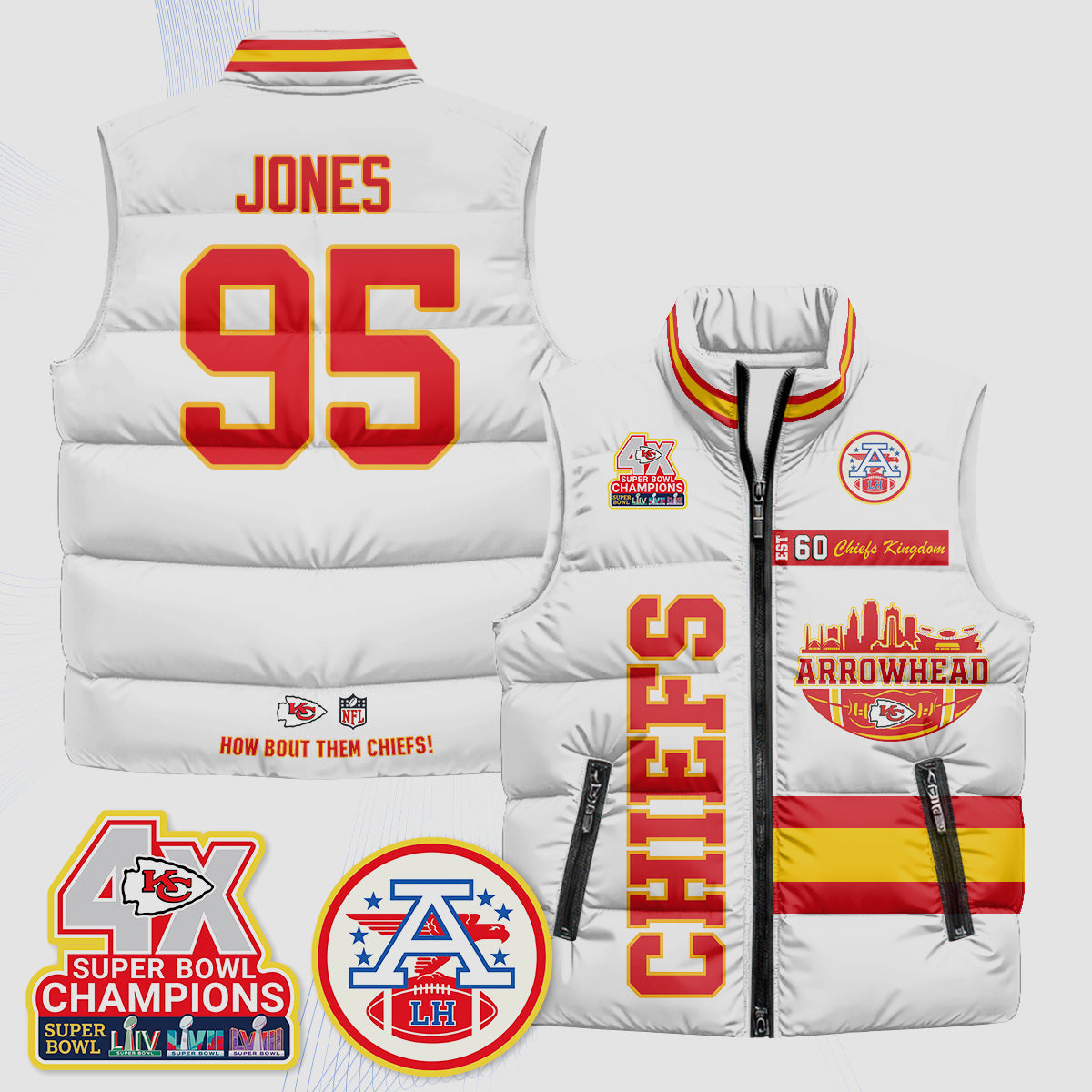 KC Arrowhead Puffer Vest - Printed