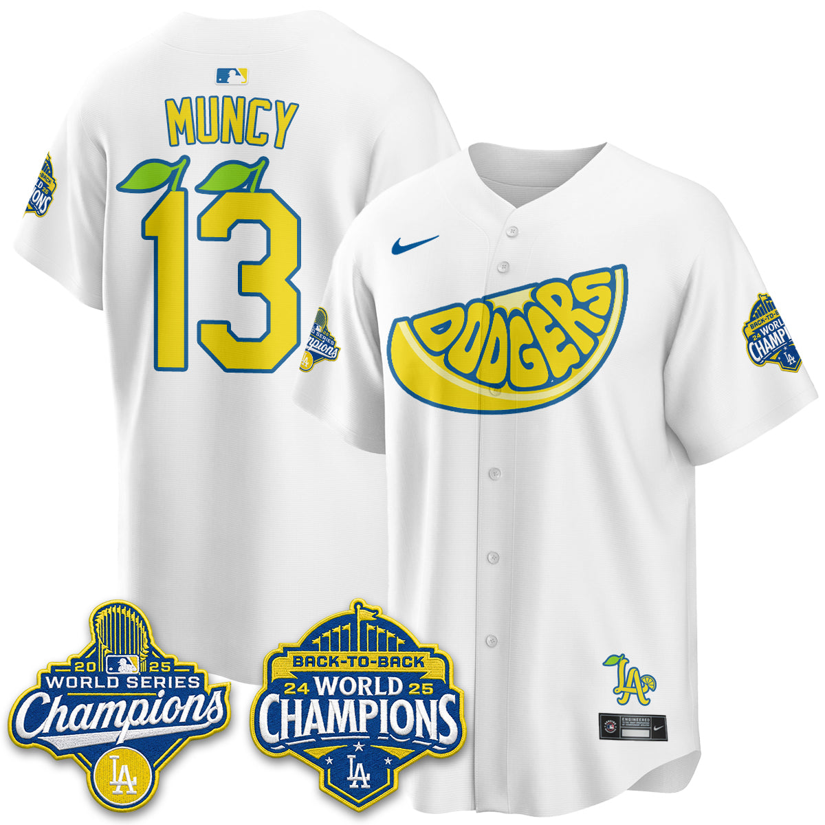 Los Angeles Dodgers Lemonade Collection Vapor Jersey - Stitched