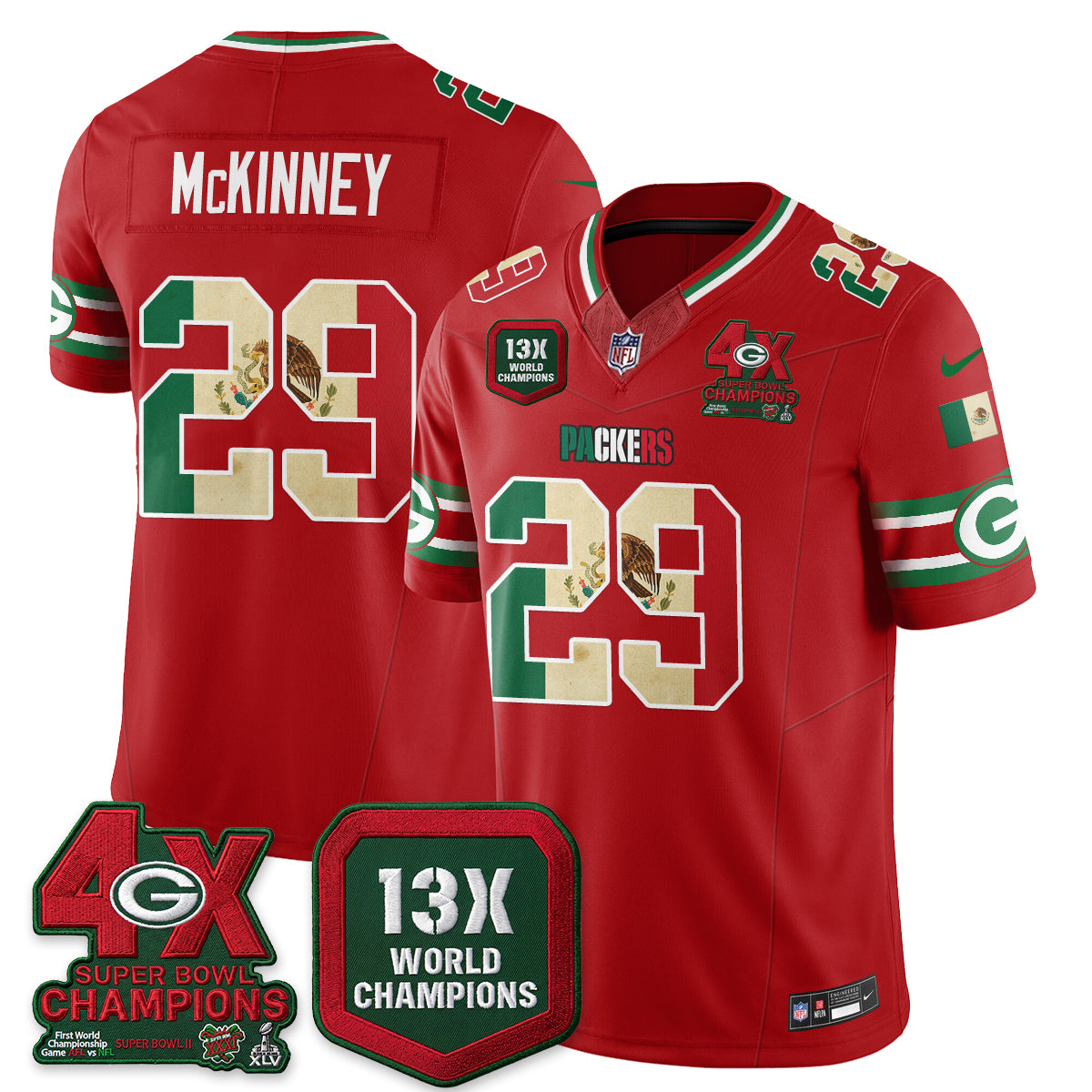 Green Bay Packers Mexico Edition Vapor Jersey - Stitched