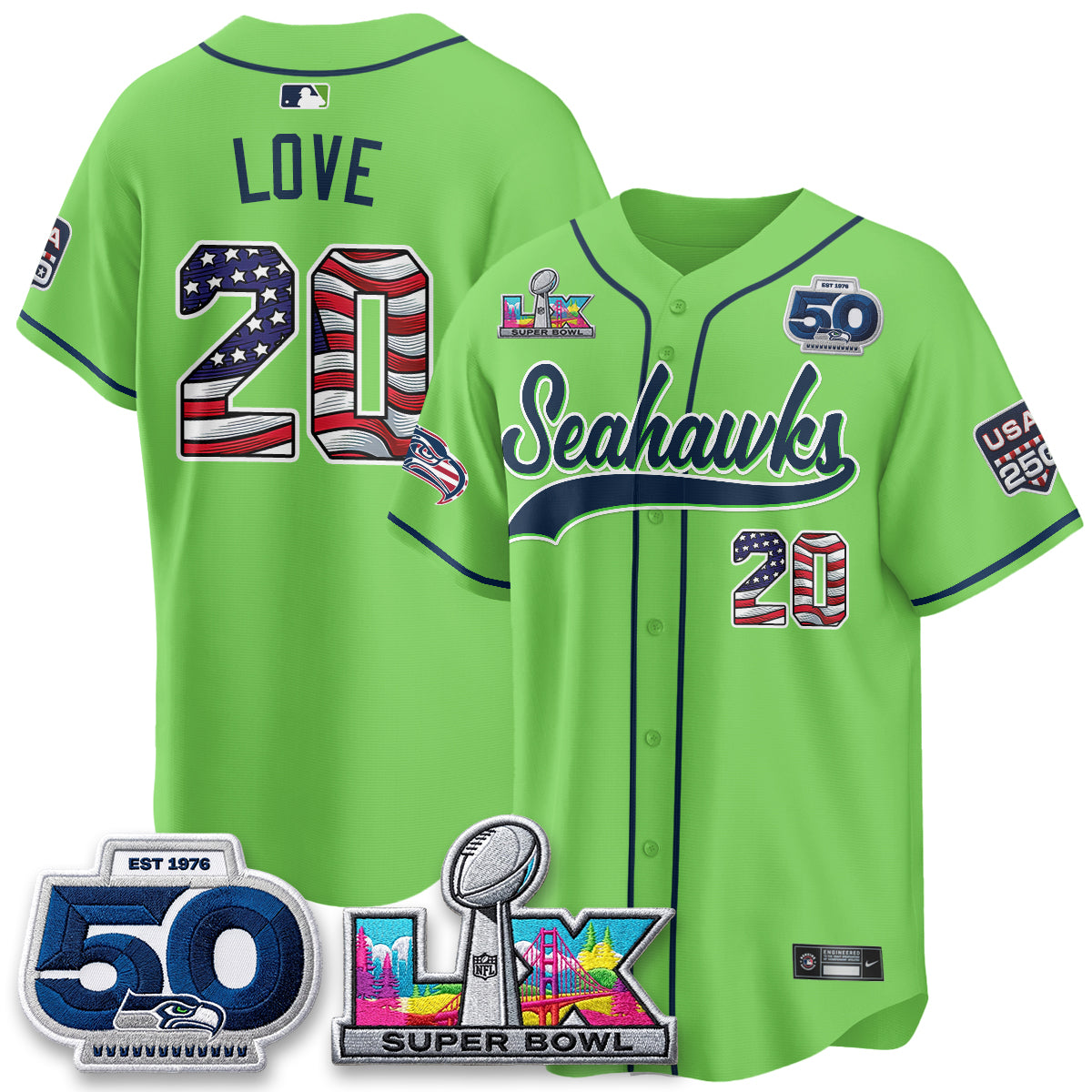 SEA SB LX Champs America Edition Vapor Baseball Jersey - Stitch