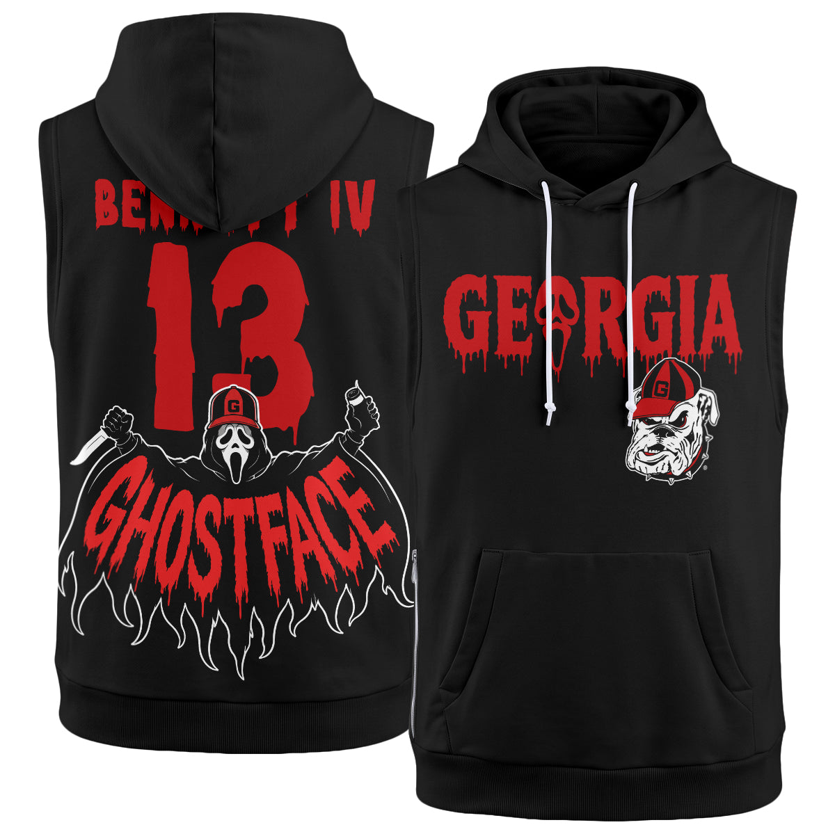 GB x The Ghost Mask Edition Sleeveless Hoodie Tank Top - Printed