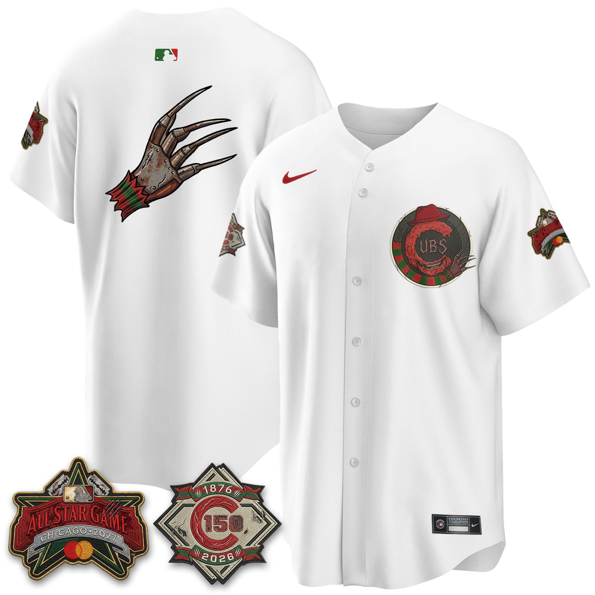 Chicago Cubs A Nightmare on Wrigley Field Edition Vapor Jersey - Stitched