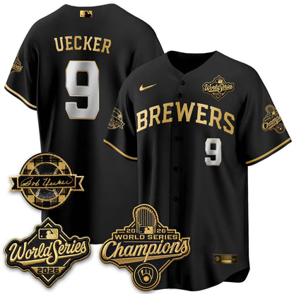 Milwaukee Brewers 2026 WS Champions - Bob Uecker Patch Vapor Jersey - Stitched