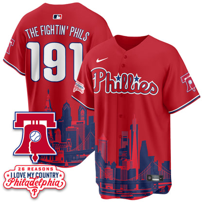 Philadelphia Phillies "26 Reasons I Love My Country" Edition Vapor Jersey - Stitched