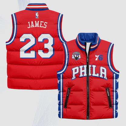 PHI Superteam 24th Season Patch Puffer Vest - Printed