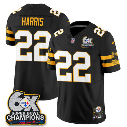 Pittsburgh Steelers 6X Champs Throwback V2 Vapor Jersey - Stitched