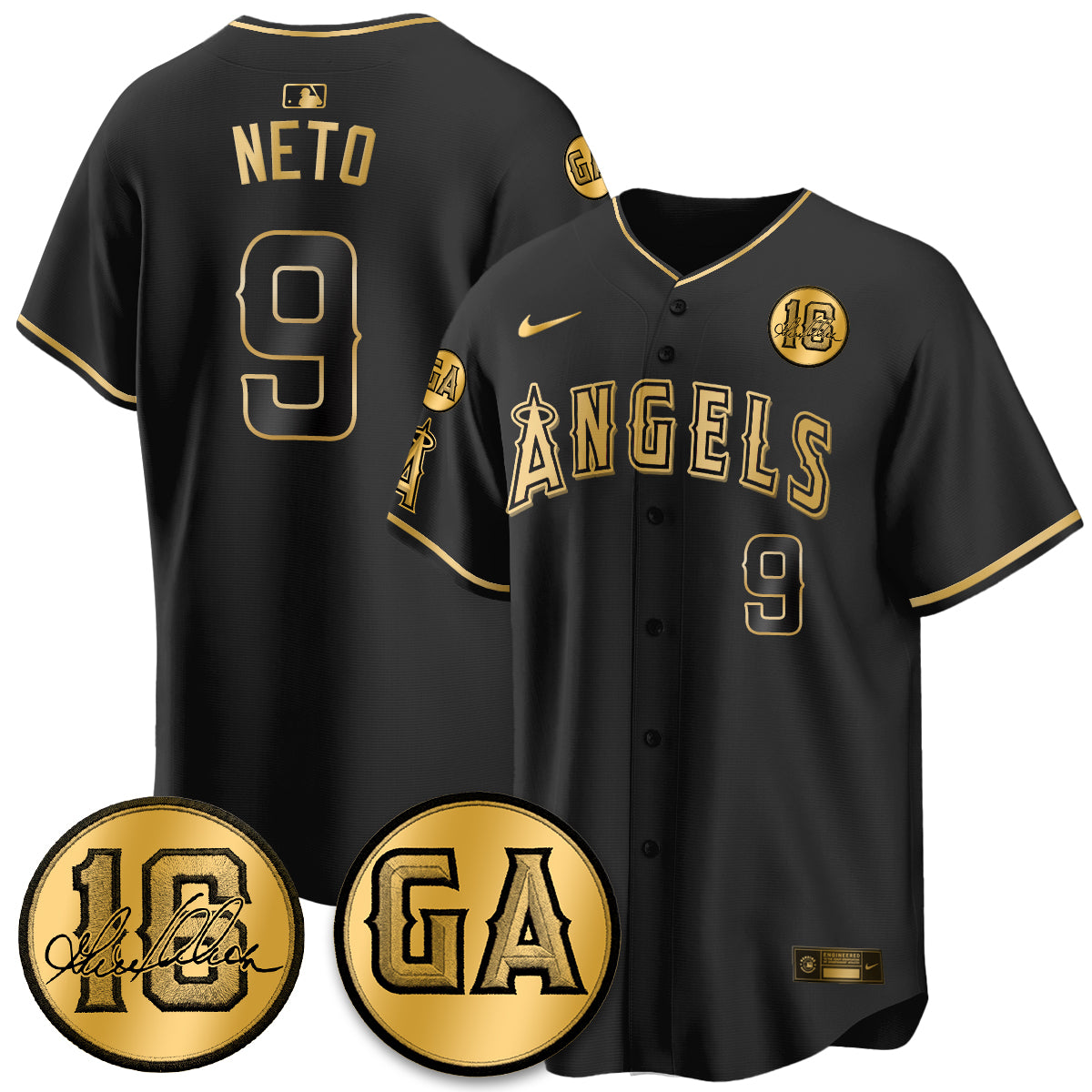 LAA Garret Anderson Tribute Patch Vapor Jersey - All Stitched V2