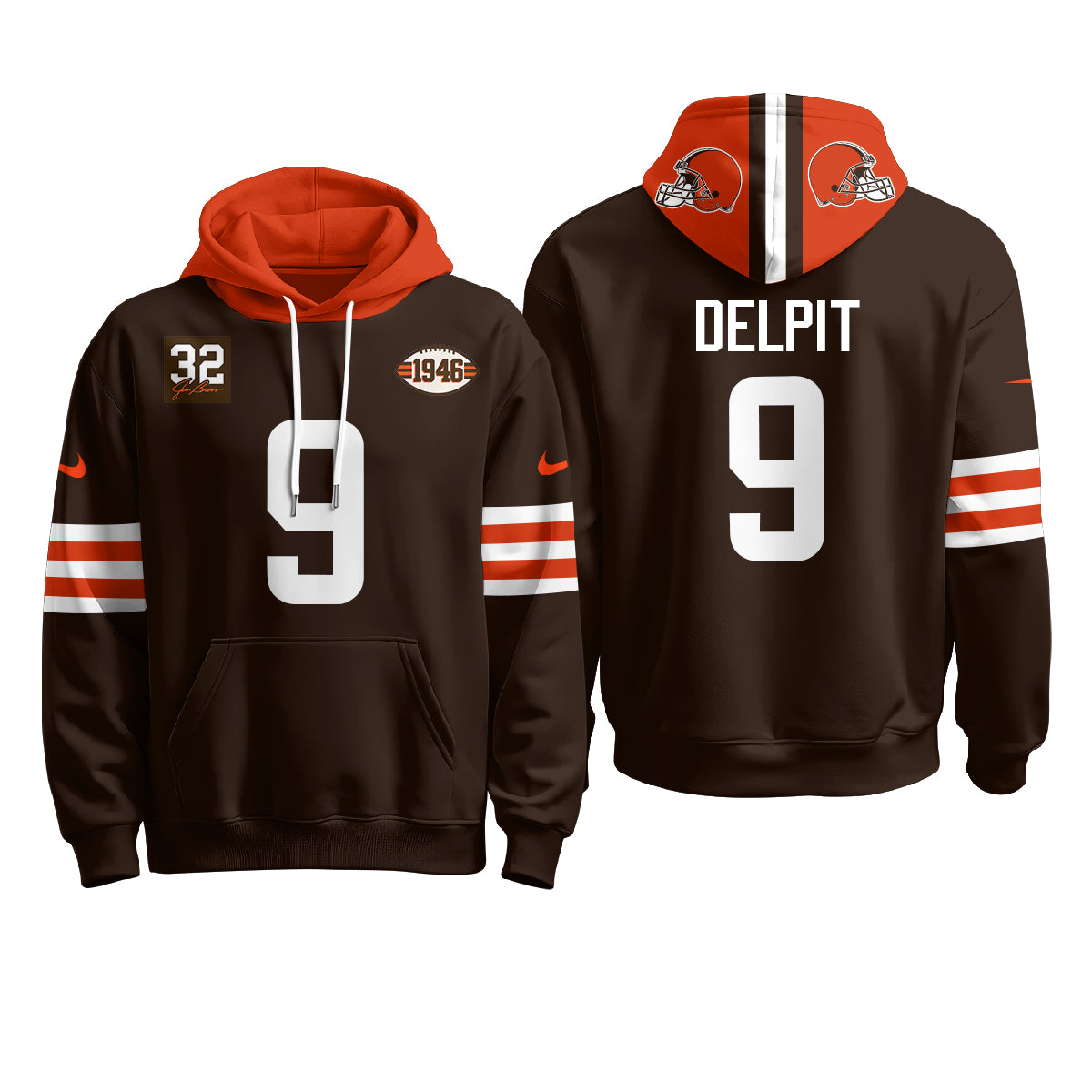 Cleveland Browns 1946 Anniversary Patch Hoodie - Stitched